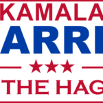 Looks like a normal Kamala Harris bumper sticker but instead of saying "for president" it says "for the Hague"